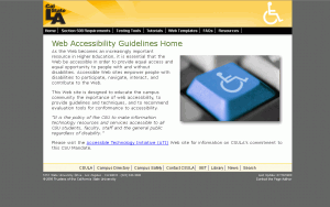 screencap of accessibility homepage