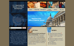 Screen of Office of Inspector General web site