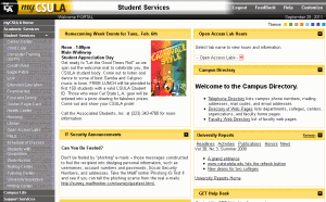 screencap of mycsula portal